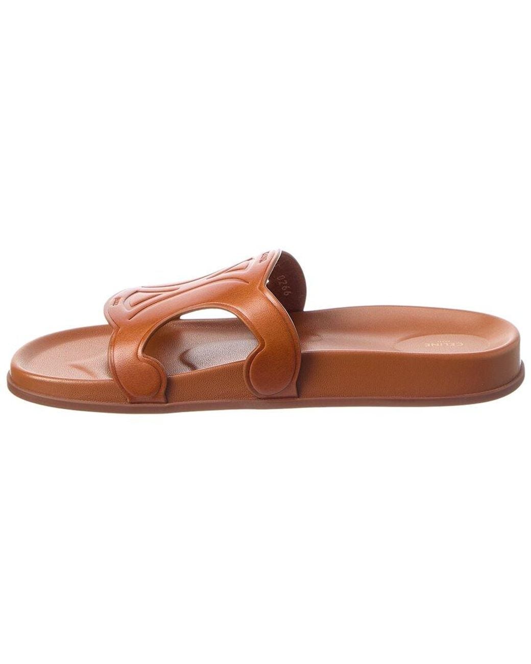 Céline Brown Troimphe Leather Sandal