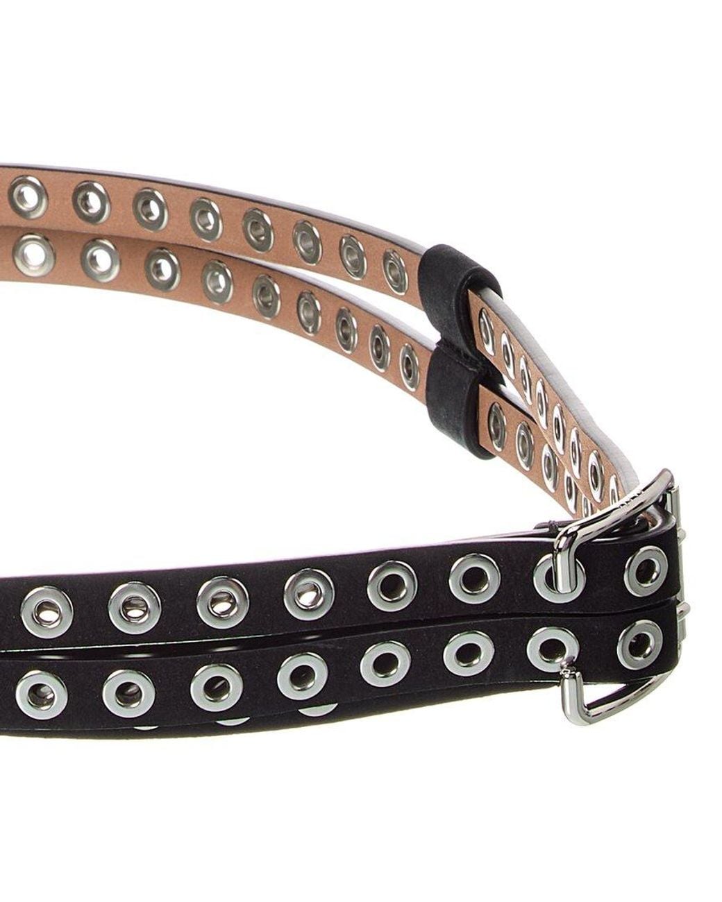Alaïa Black Alaïa Biker Double Leather Belt