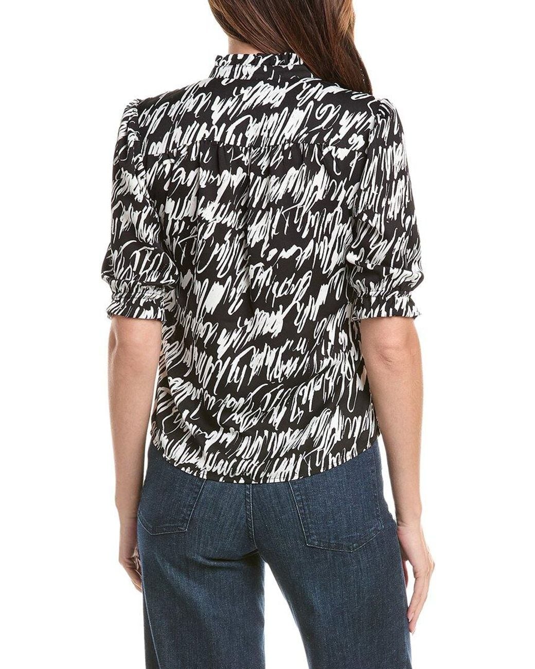 NIC+ZOE Black Cursive Top