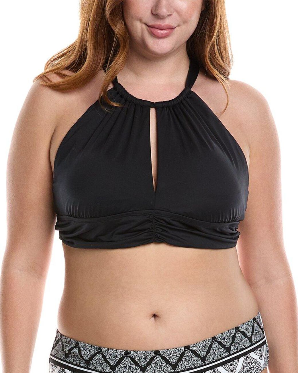 La Blanca Black Ig High Neck Midline Top