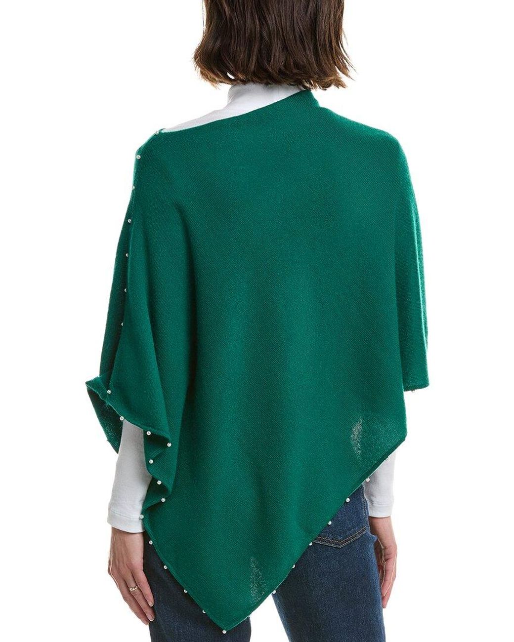 Sofiacashmere Green Sofiacashmere Knit Wool & Cashmere-Blend Poncho