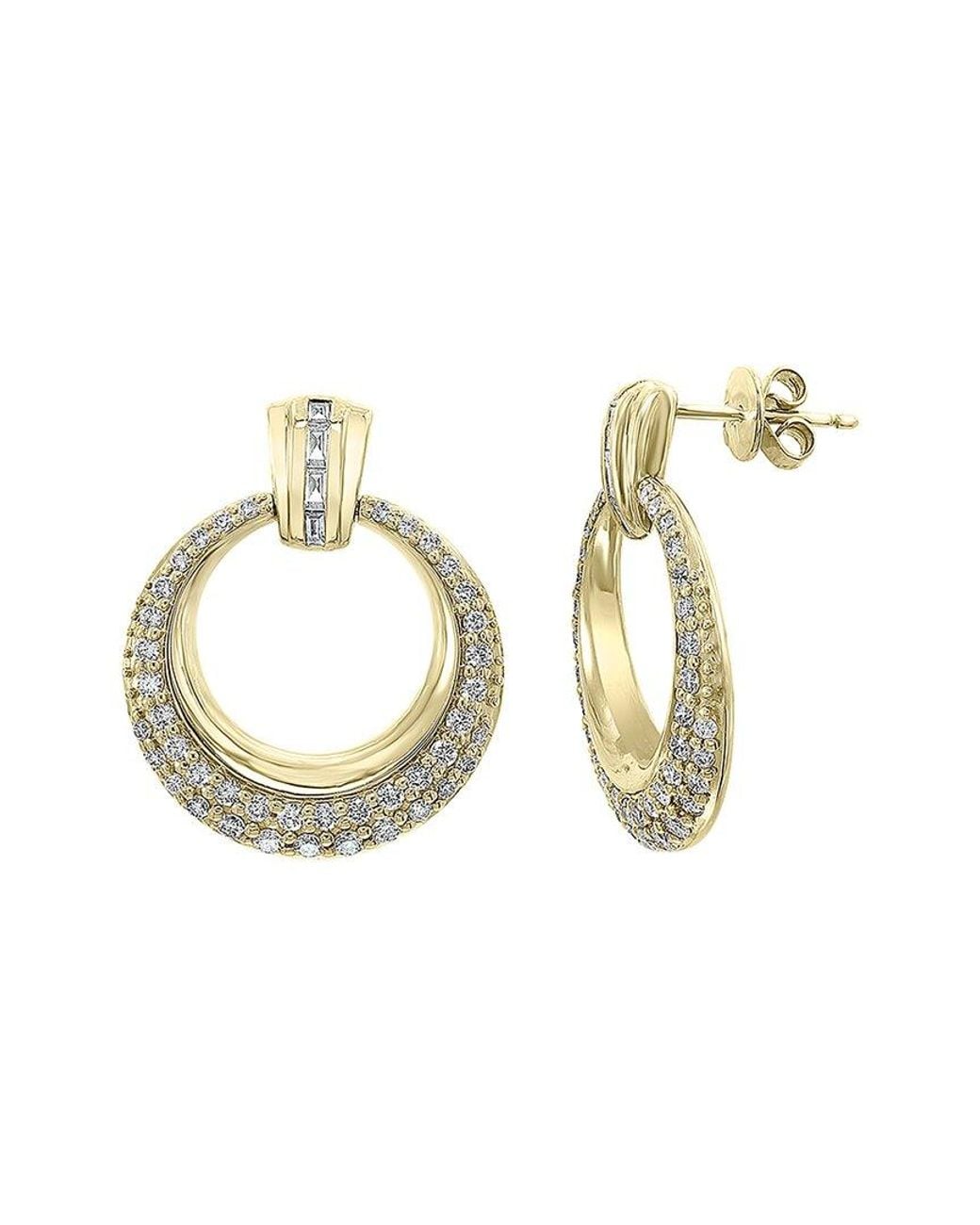 Effy Fine Jewelry Metallic 14K 1.20 Ct. Tw. Diamond Earrings