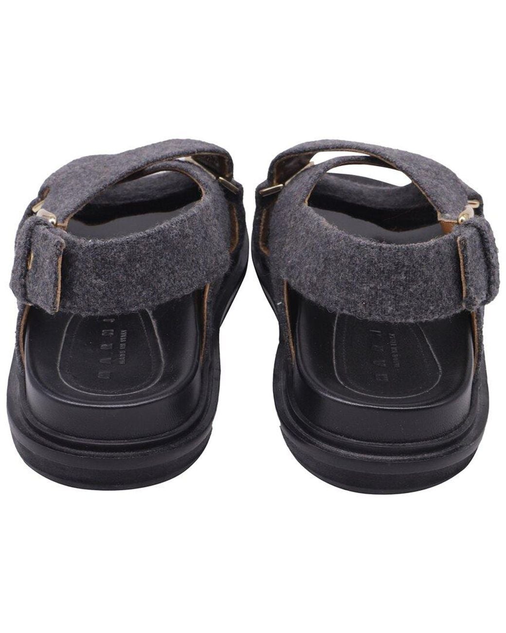 Marni Black Wool Fussbett Slingback Sandal (authentic Pre-loved)