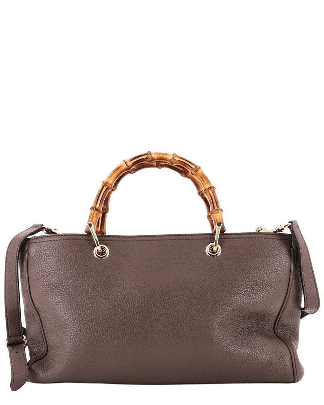 Gucci Brown Leather Bamboo Shopper Tote Medium (Authentic Pre-Loved)