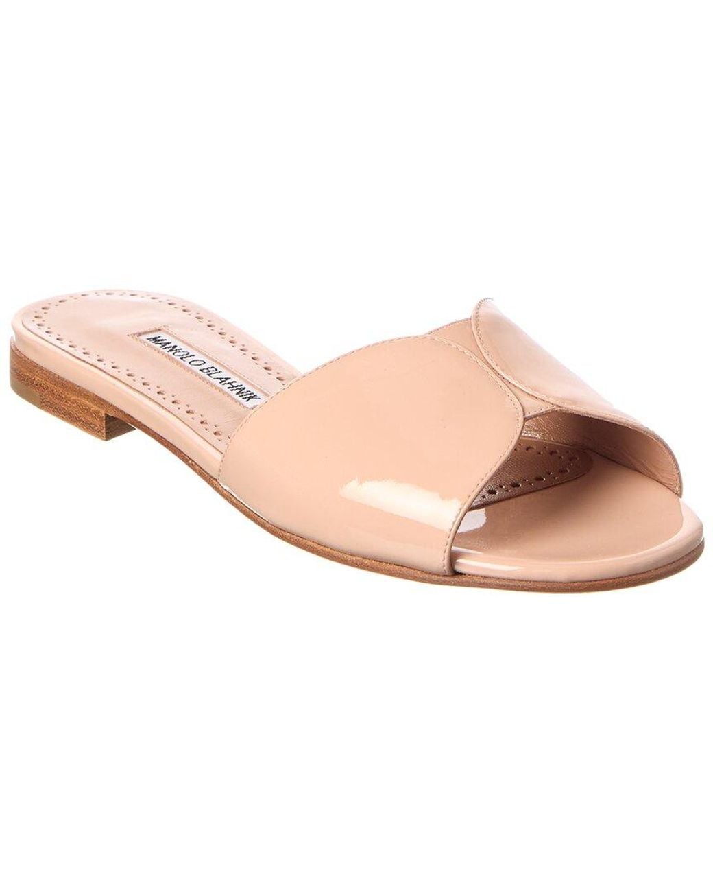 Manolo Blahnik Pink Houramu Patent Sandal