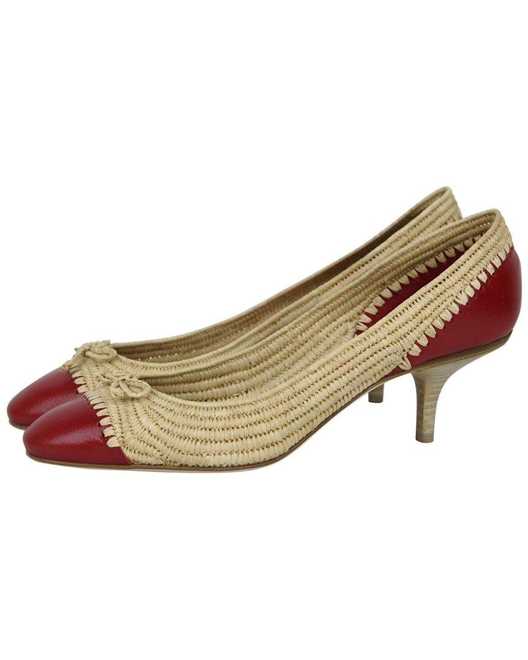 Bottega Veneta Metallic Ballet Straw & Leather Pump