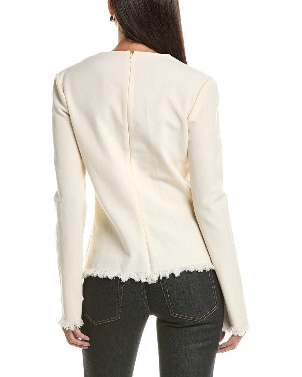 Tom Ford White Wool-Blend Solid Top