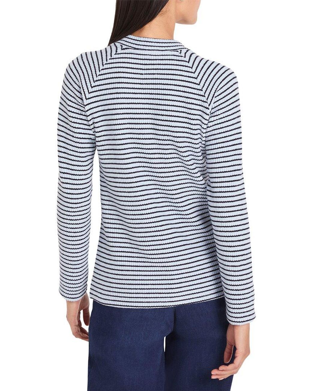 NIC+ZOE Blue Soft Thermal Split Neck Top