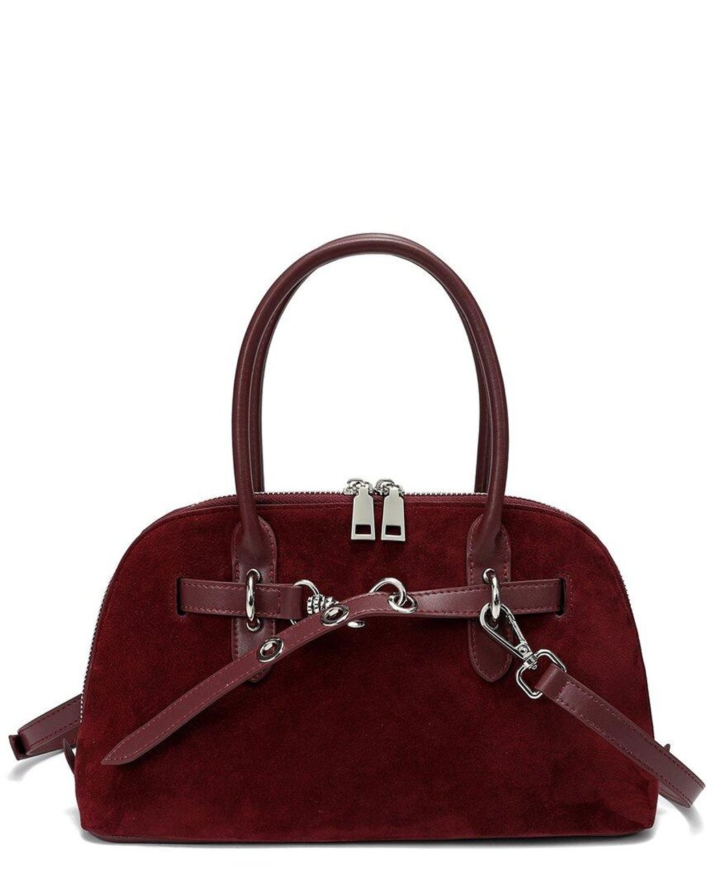 Tiffany & Fred Paris Purple Suede & Leather Satchel