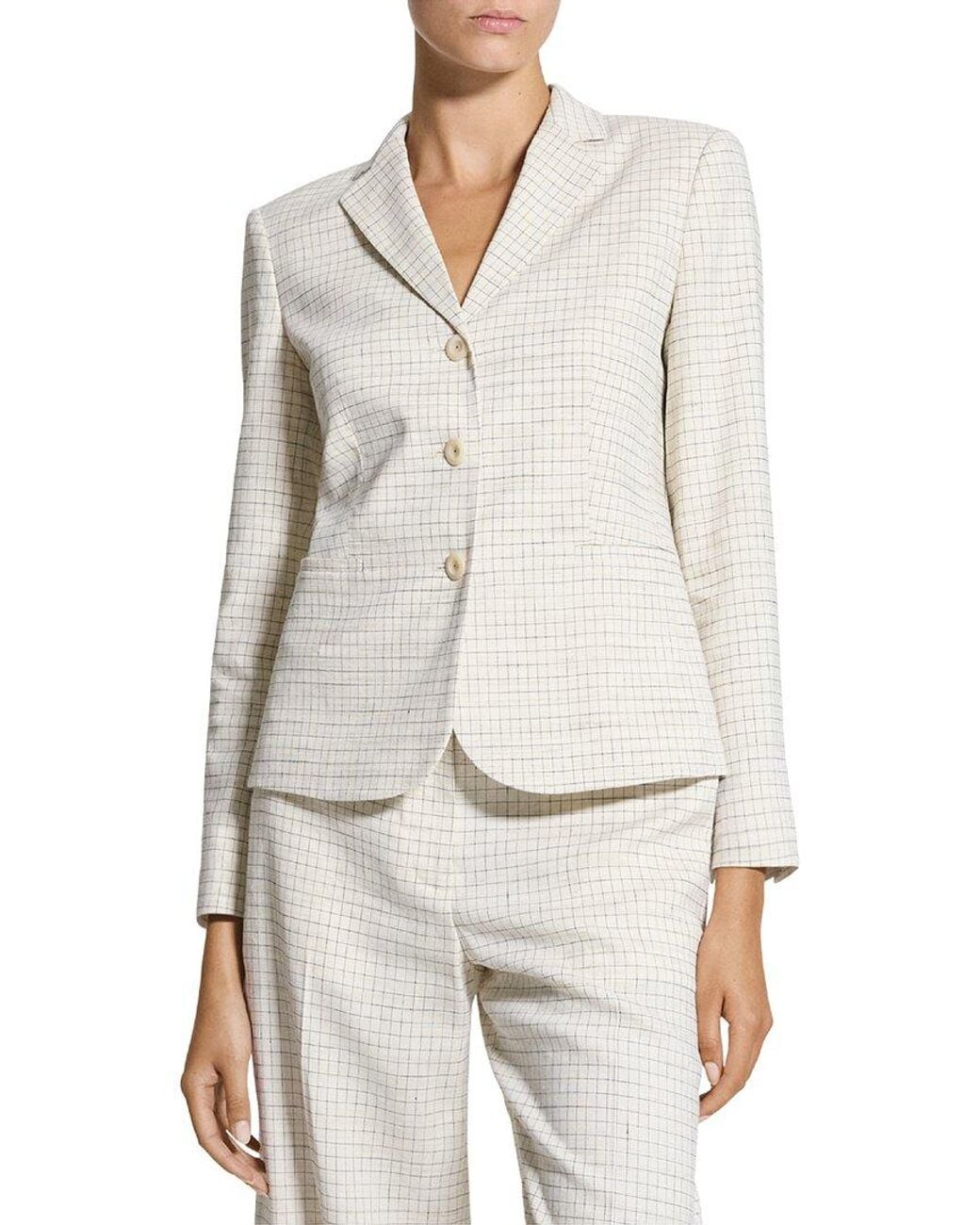 Theory White Linen-Blend Jacket