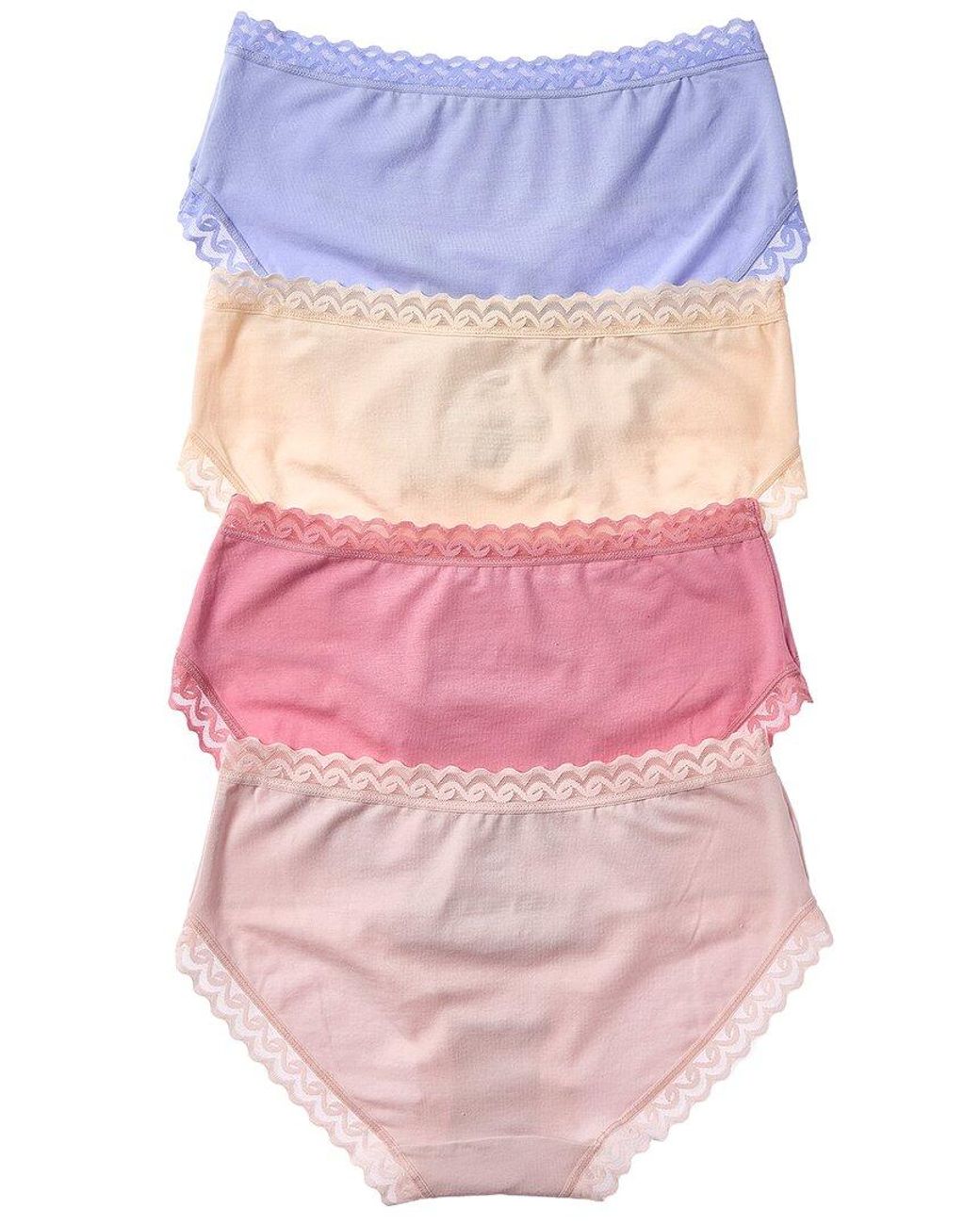 Sugar Pink 4Pk Cotton Lace Hipster Underwear