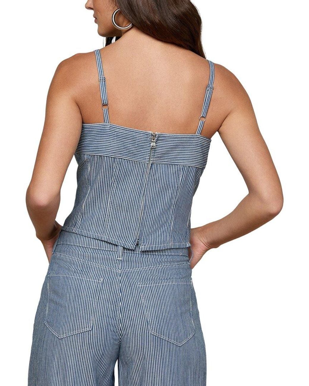 L'Agence Blue Arlin Seamed Midi Tank
