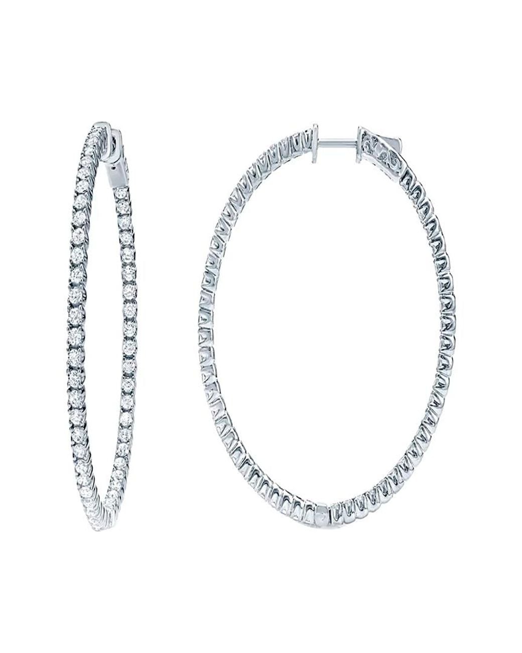 Diana M Multicolor Fine Jewelry 18k 1.60 Ct. Tw. Diamond Hoops
