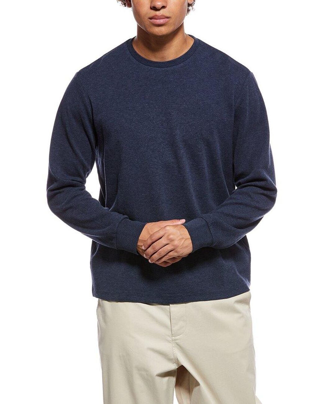 FRAME Blue Duofold Crewneck T-Shirt for men