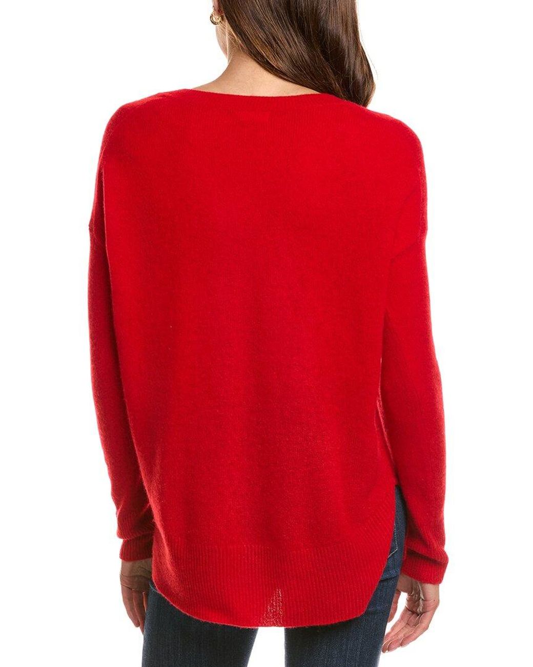 Philosophy Red Oversized V-Neck Sweater
