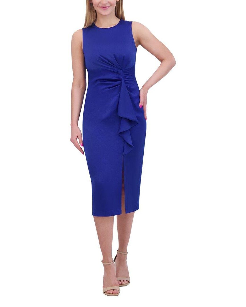 Vince Camuto Blue Sleeveless Midi Dress