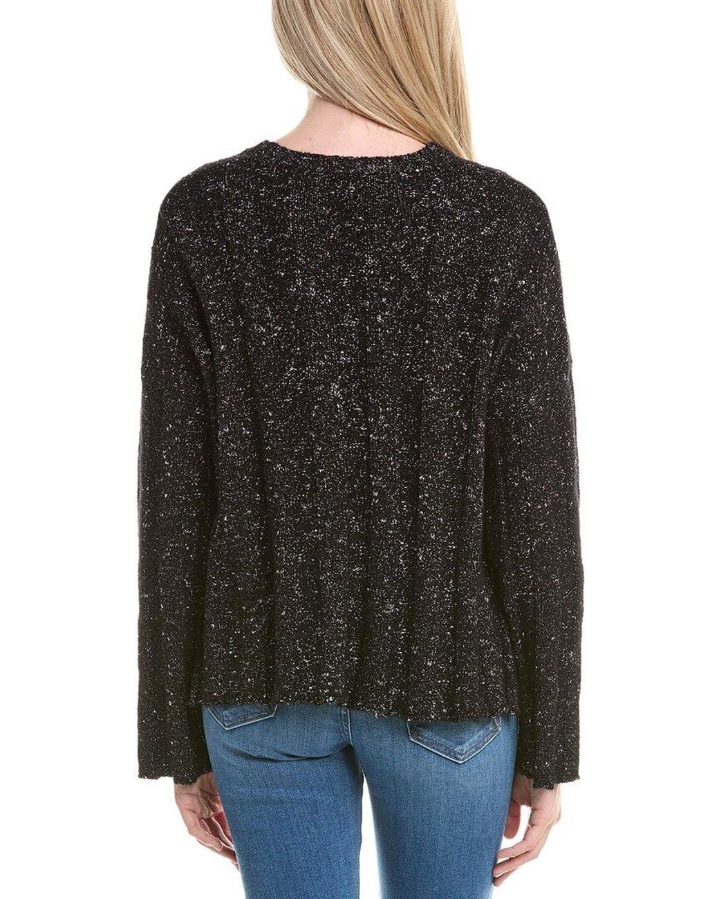 Autumn Cashmere Black Ribbed Wool-Blend Sweater