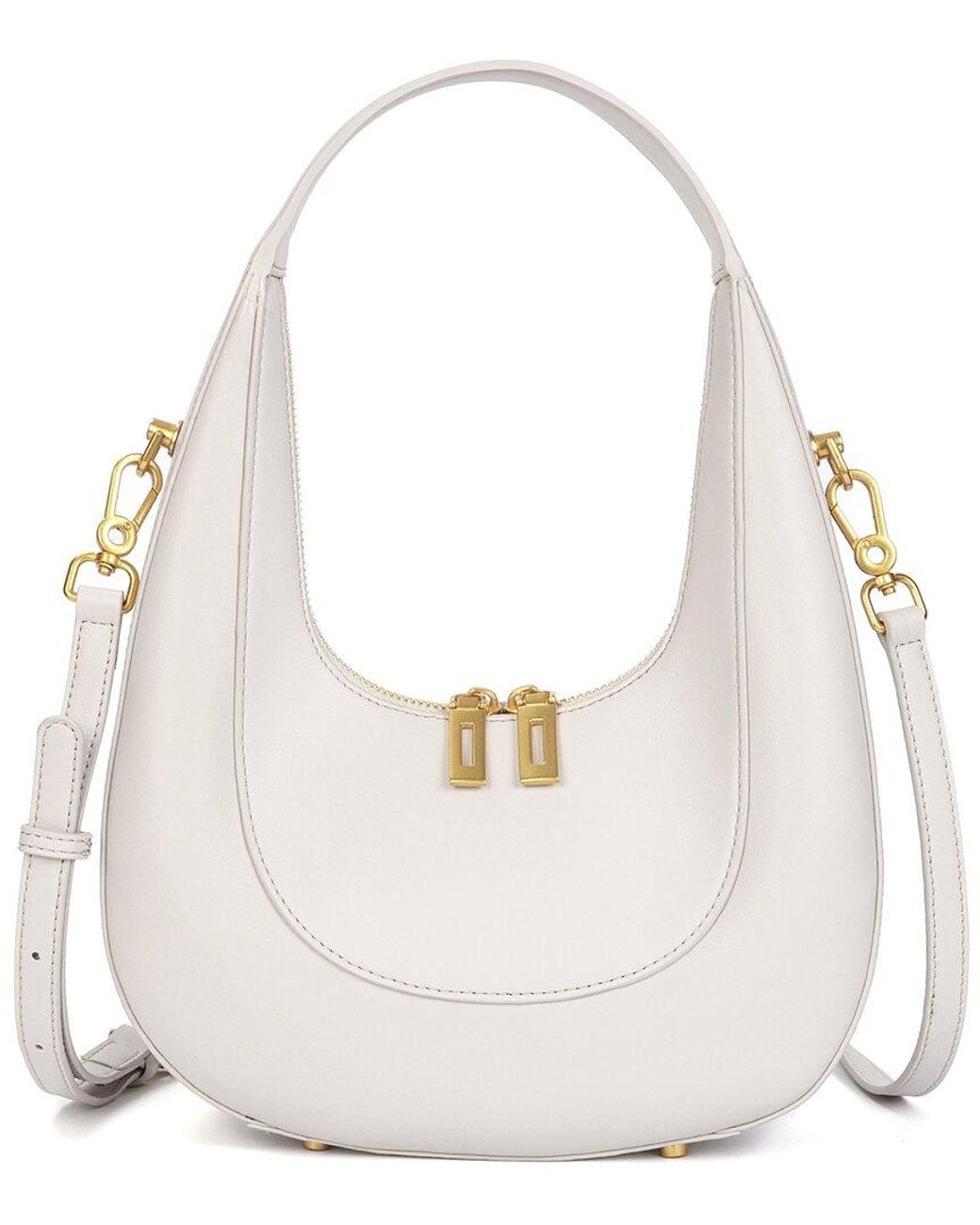 Tiffany & Fred Paris White Smooth Leather Hobo Bag