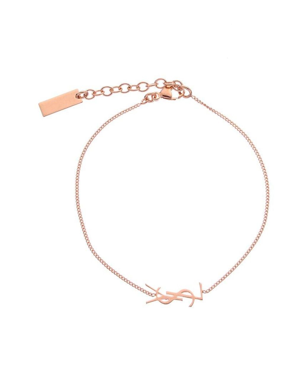 Saint Laurent White Brass Charm Bracelet