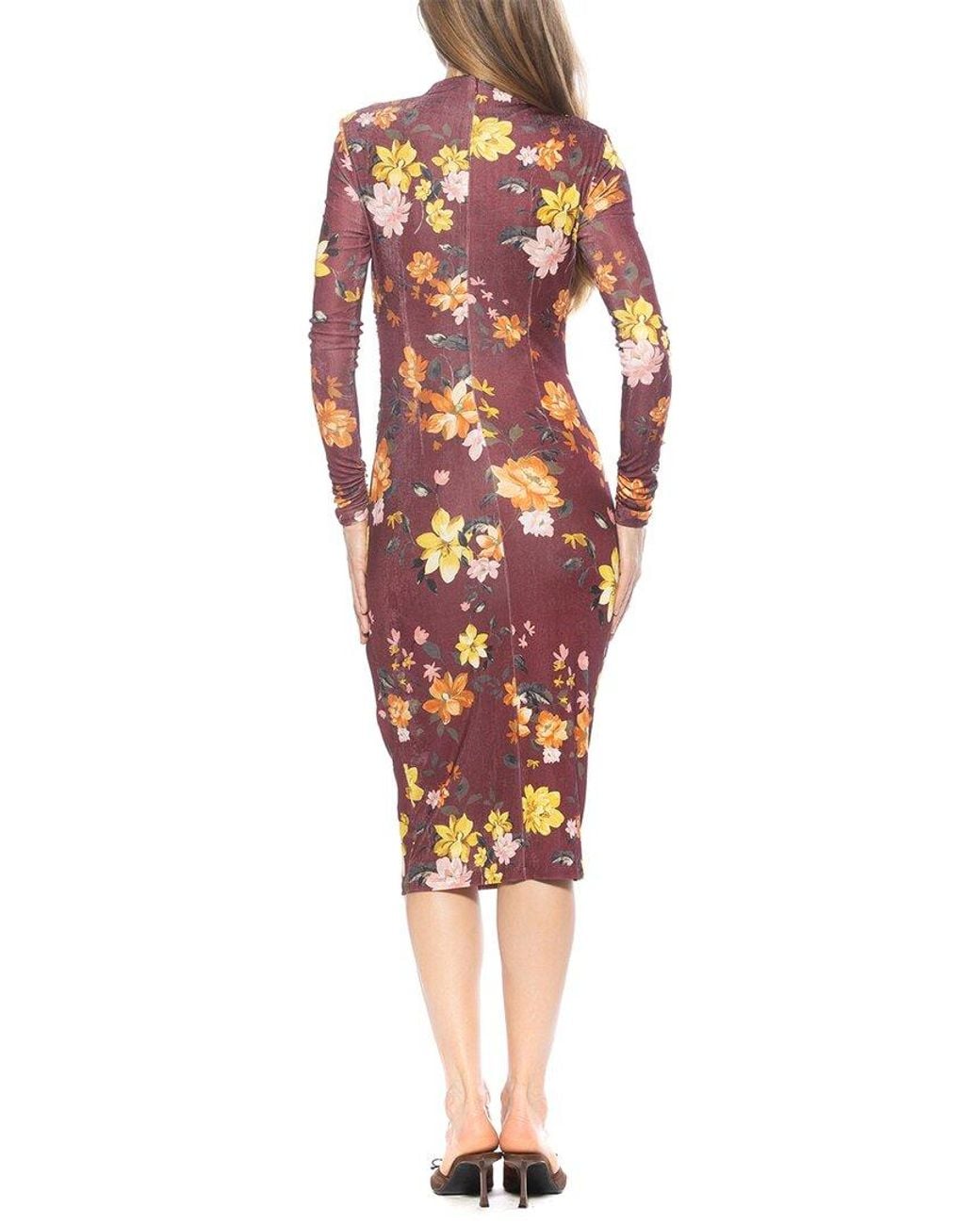 Alexia Admor Red Kim Draped Midi Sheath Dress