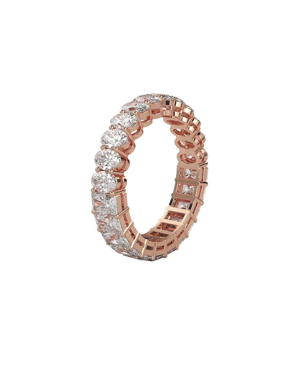 Lab Grown Diamonds White 14K Rose 4.00 Ct. Tw. Lab-Grown Diamond Ring