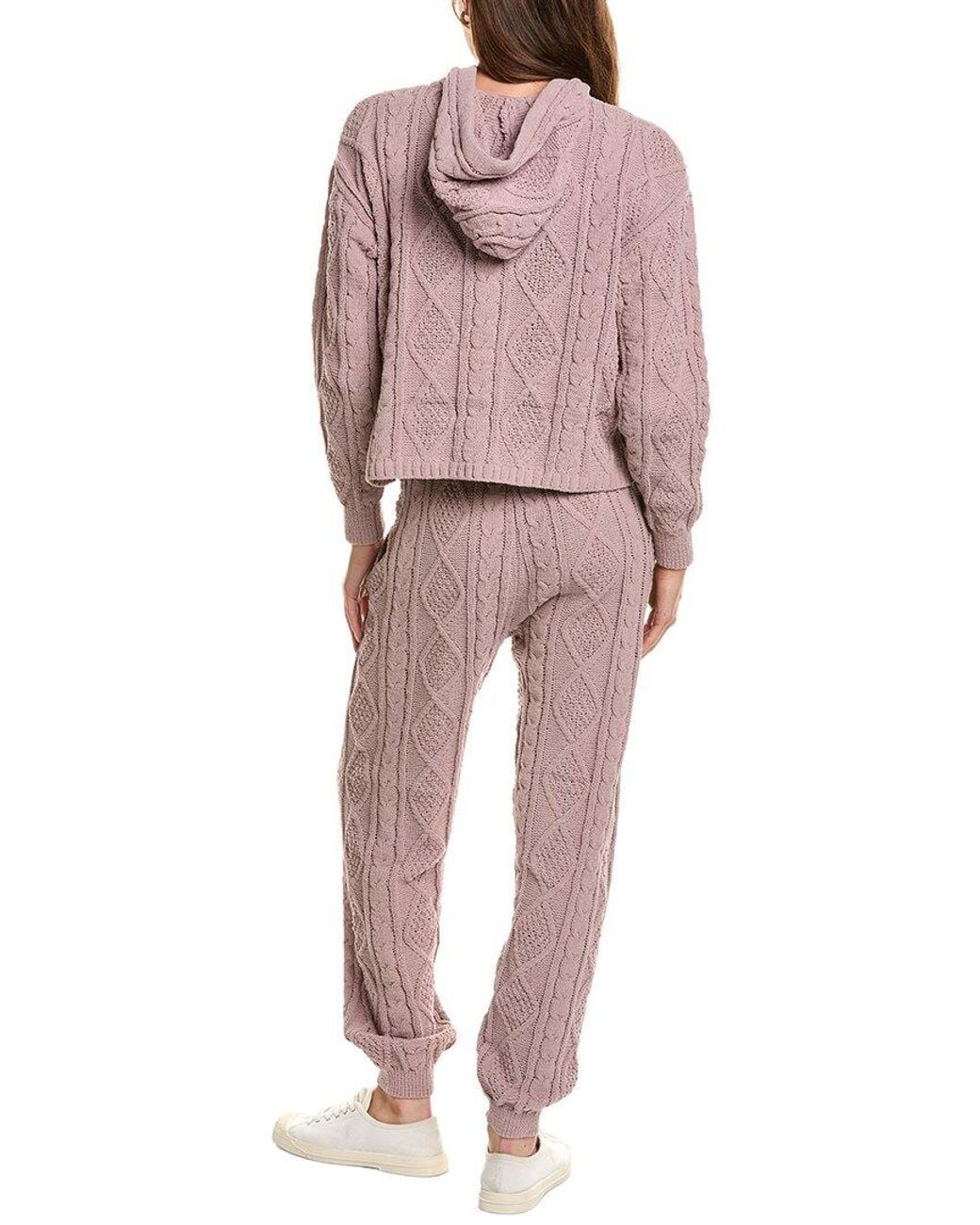 525 America Pink 2pc Cable Hoodie & Jogger Set