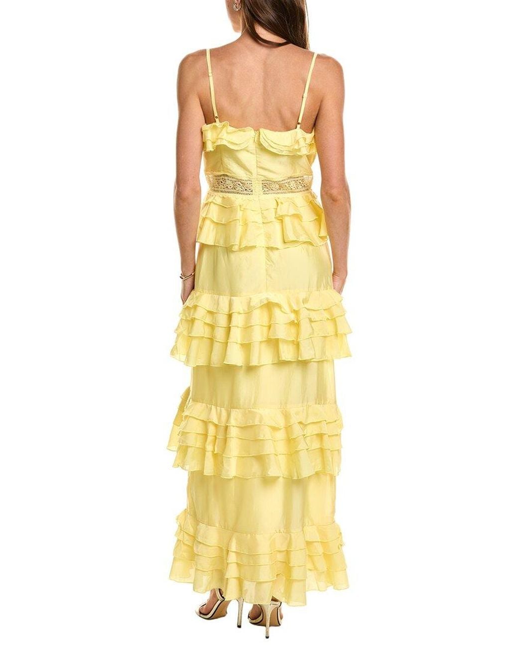 Elliatt Yellow Lucinda Tiered Gown