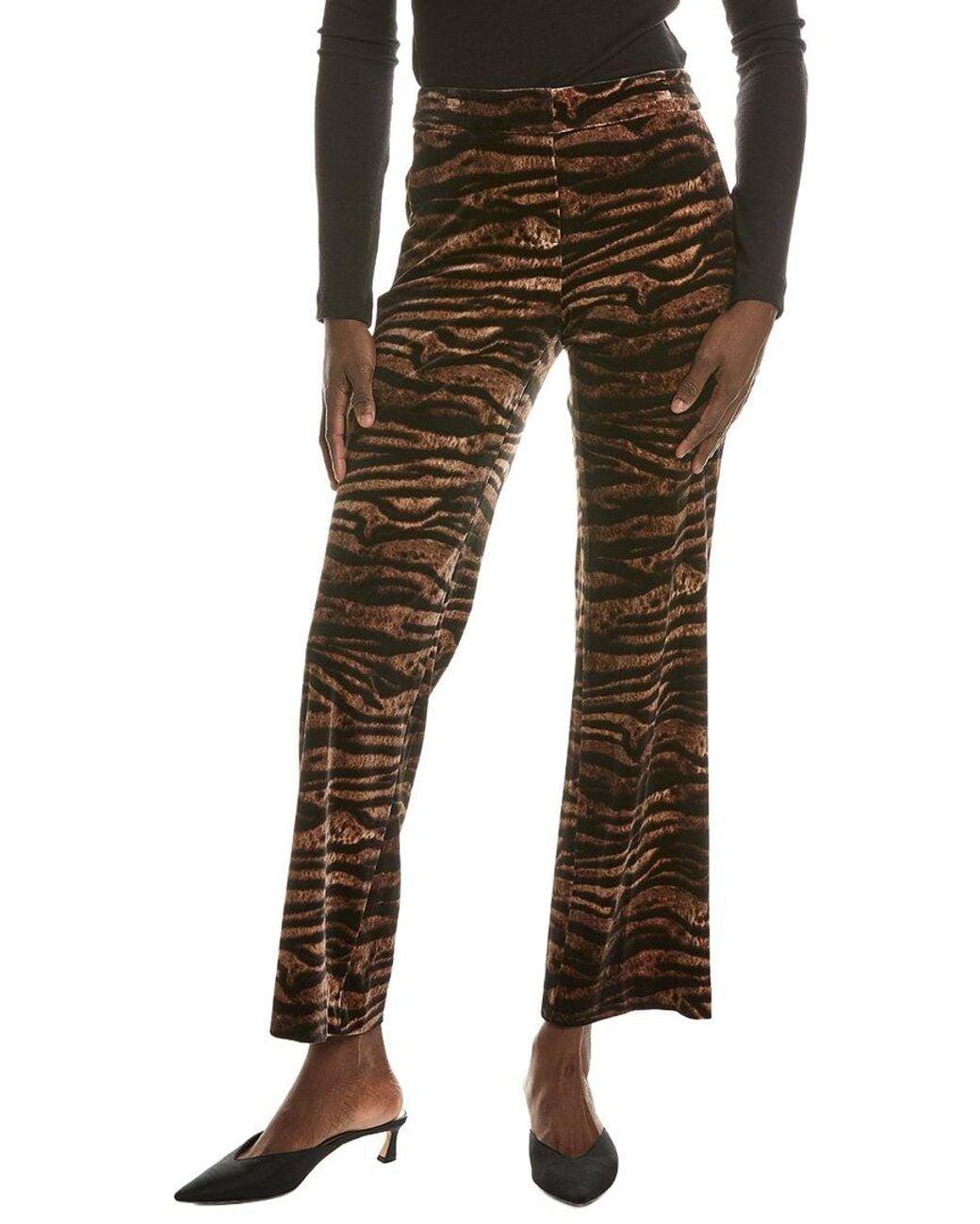 Anne Klein Black Velvet Flare Pant