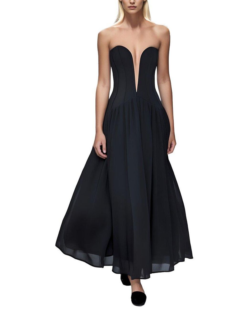 CAMILA BLANCO Black Solid Maxi Dress