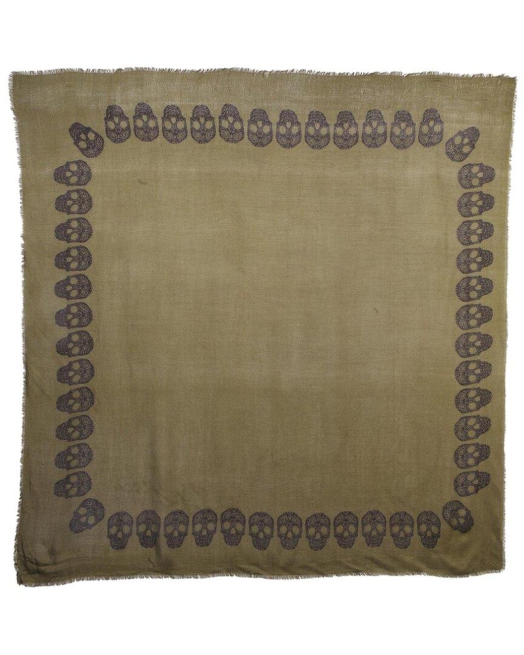 Blue Pacific Metallic Tissue Cashmere-Blend Frida Skulls Scarf