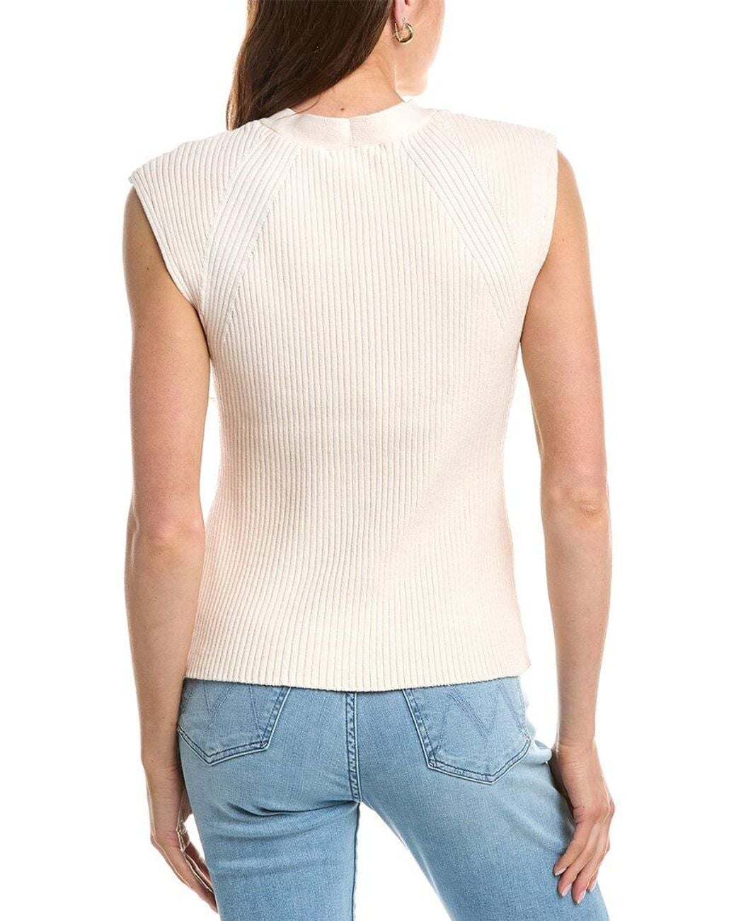 Design History White Cap Sleeve Sweater