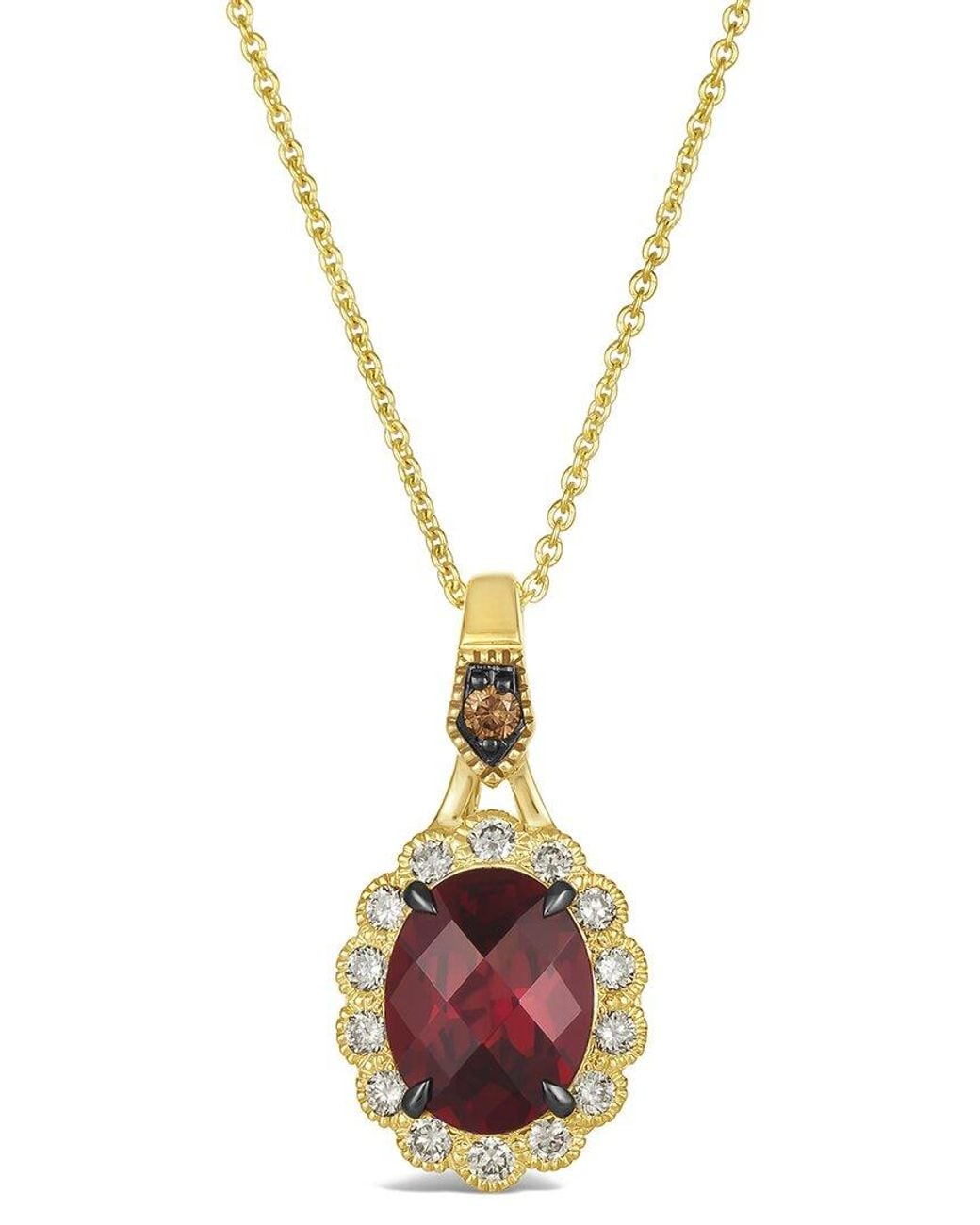 Le Vian Metallic Le Vian 14K 2.40 Ct. Tw. Diamond & Garnet Pendant Necklace