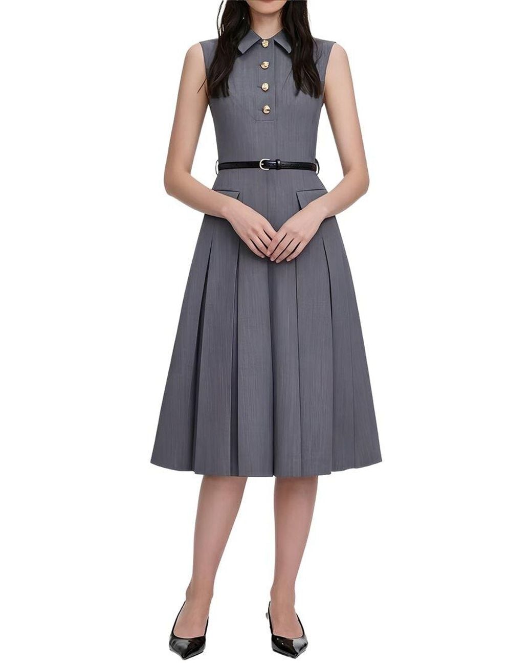 Linda Charm Blue Midi Dress