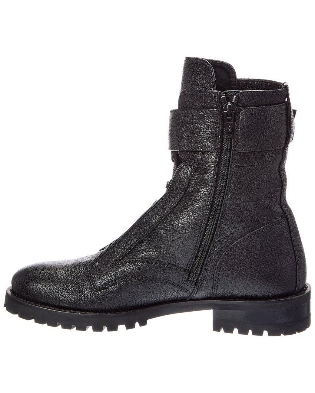 Jimmy Choo Black Cheri Leather Combat Boot