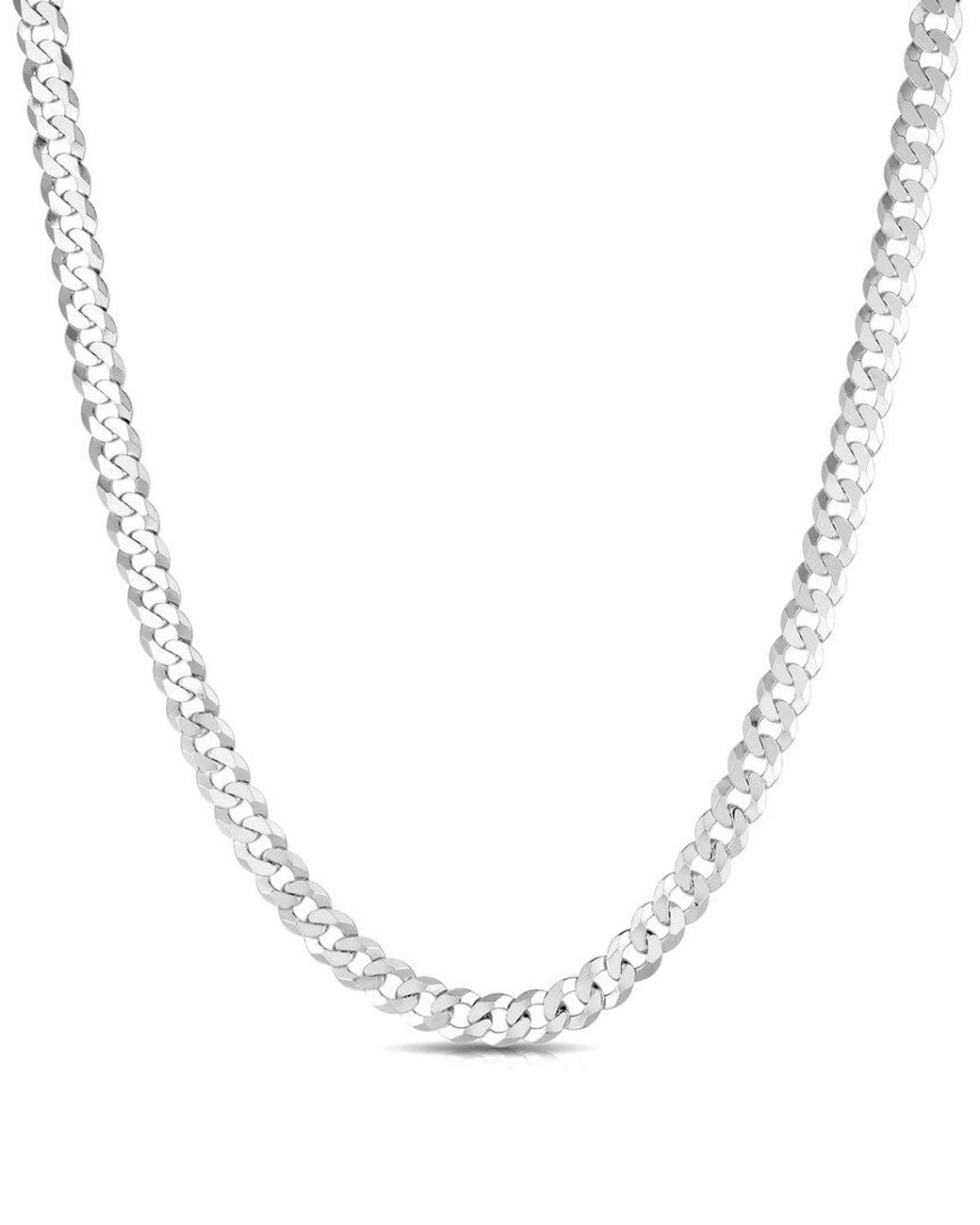 Italian Silver White Chain Necklace for men