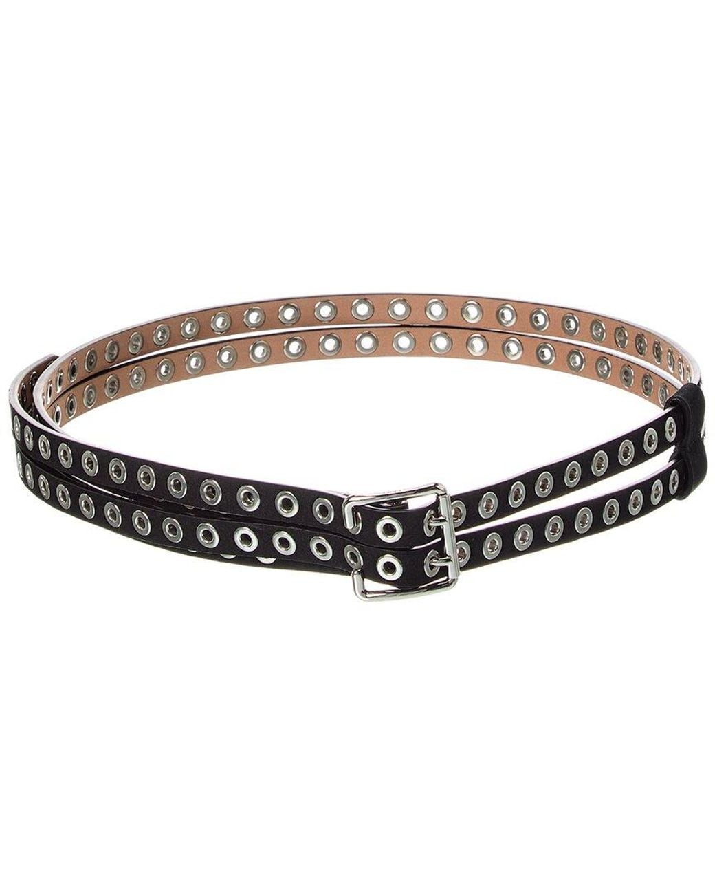 Alaïa Black Alaïa Biker Double Leather Belt