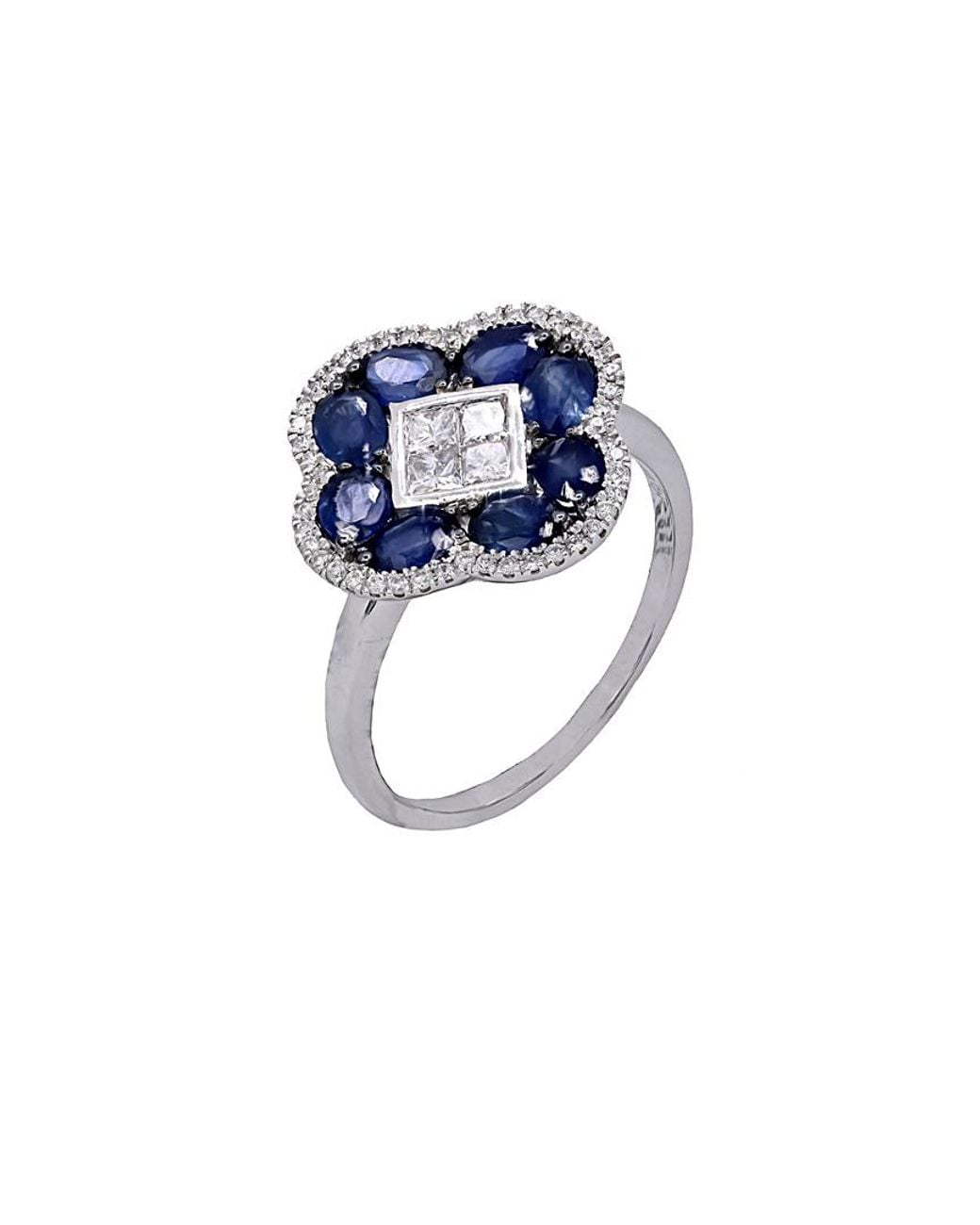 Diana M Blue Fine Jewelry 14k 2.26 Ct. Tw. Diamond & Sapphire Ring