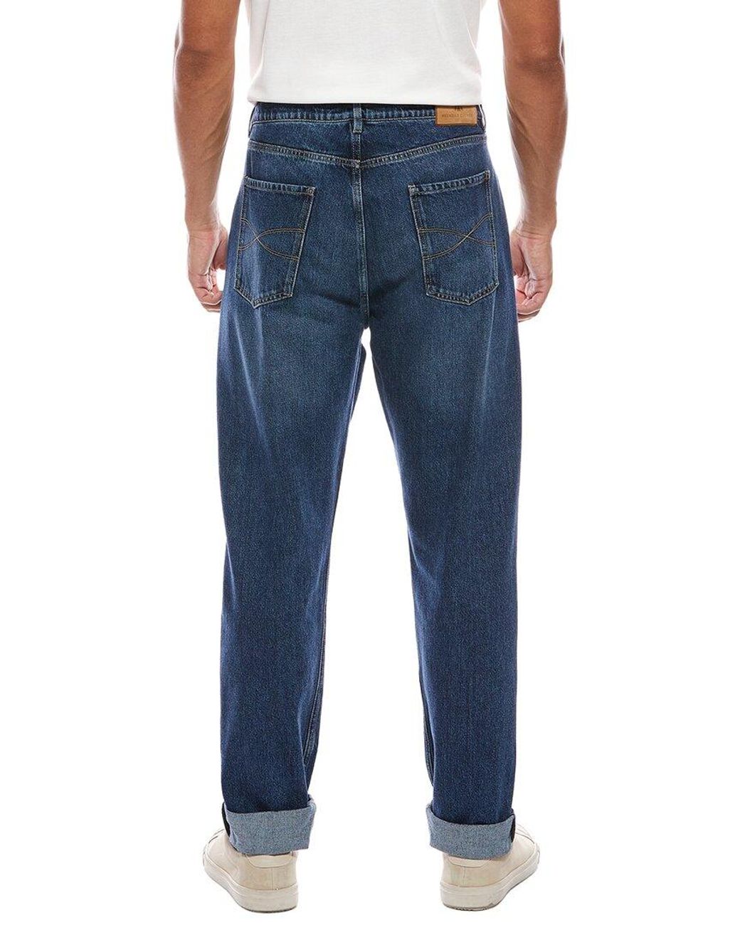 Brunello Cucinelli Blue Straight Medium Wash Jean for men