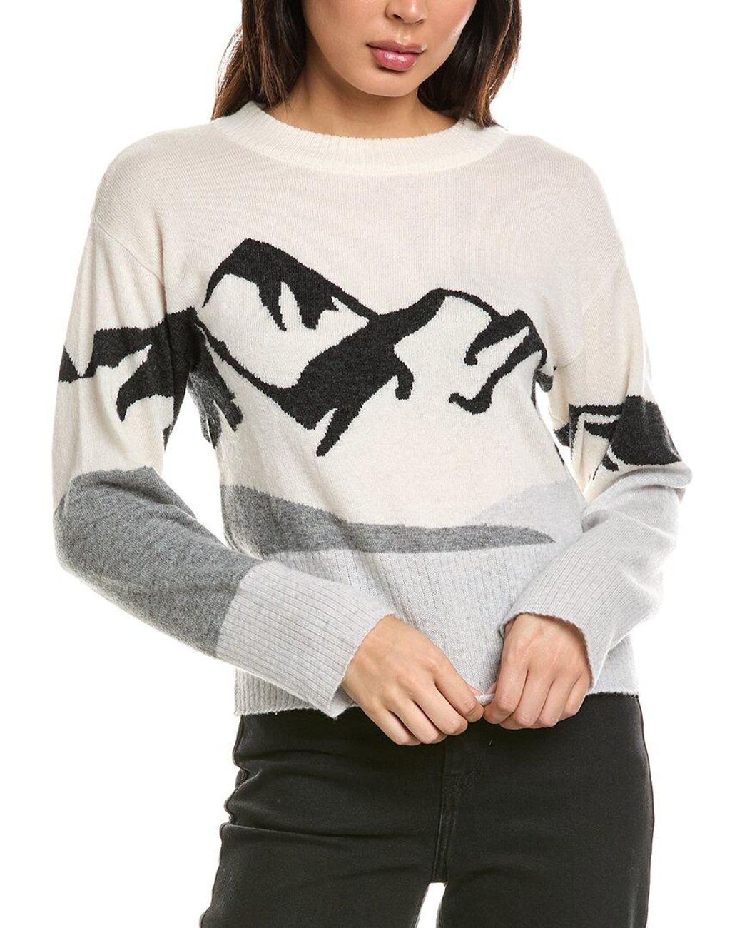 Brodie Cashmere Gray Mountain Crewneck Wool & Cashmere-Blend Sweater