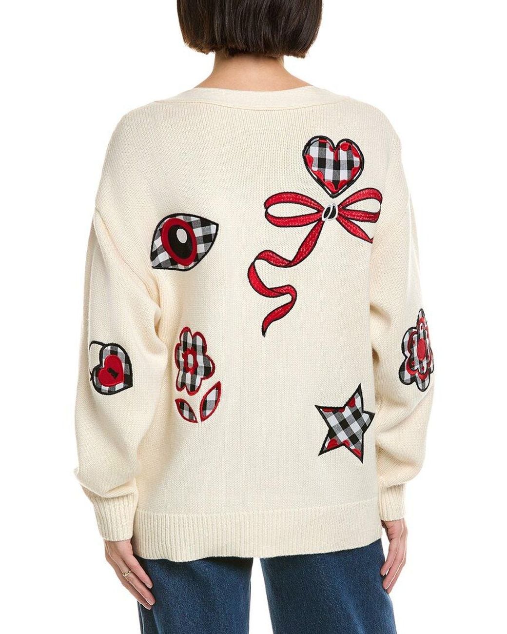 Cynthia Rowley Natural Wool & Cashmere-blend Motif Cardigan