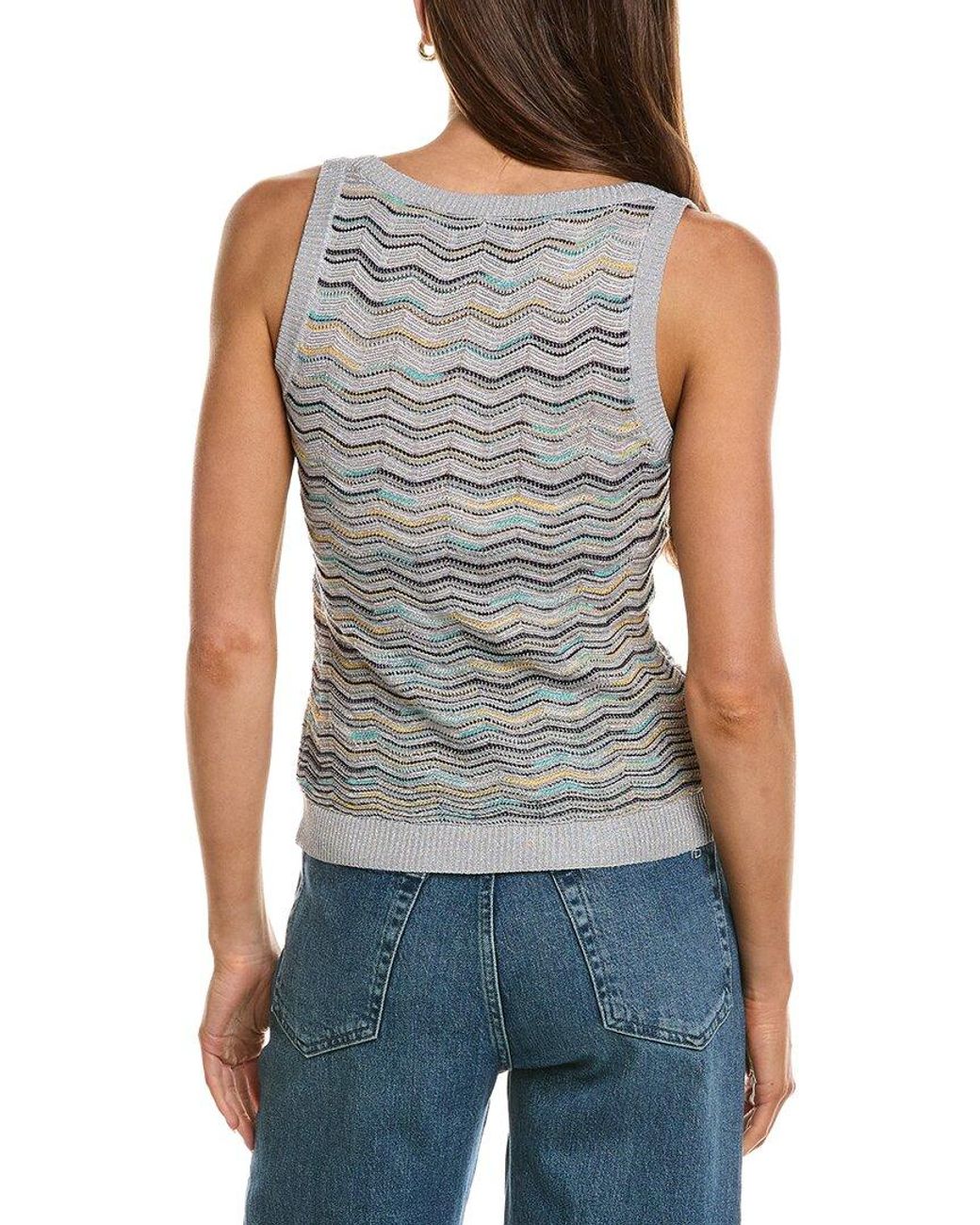 Missoni Blue Knit Wool-Blend Top