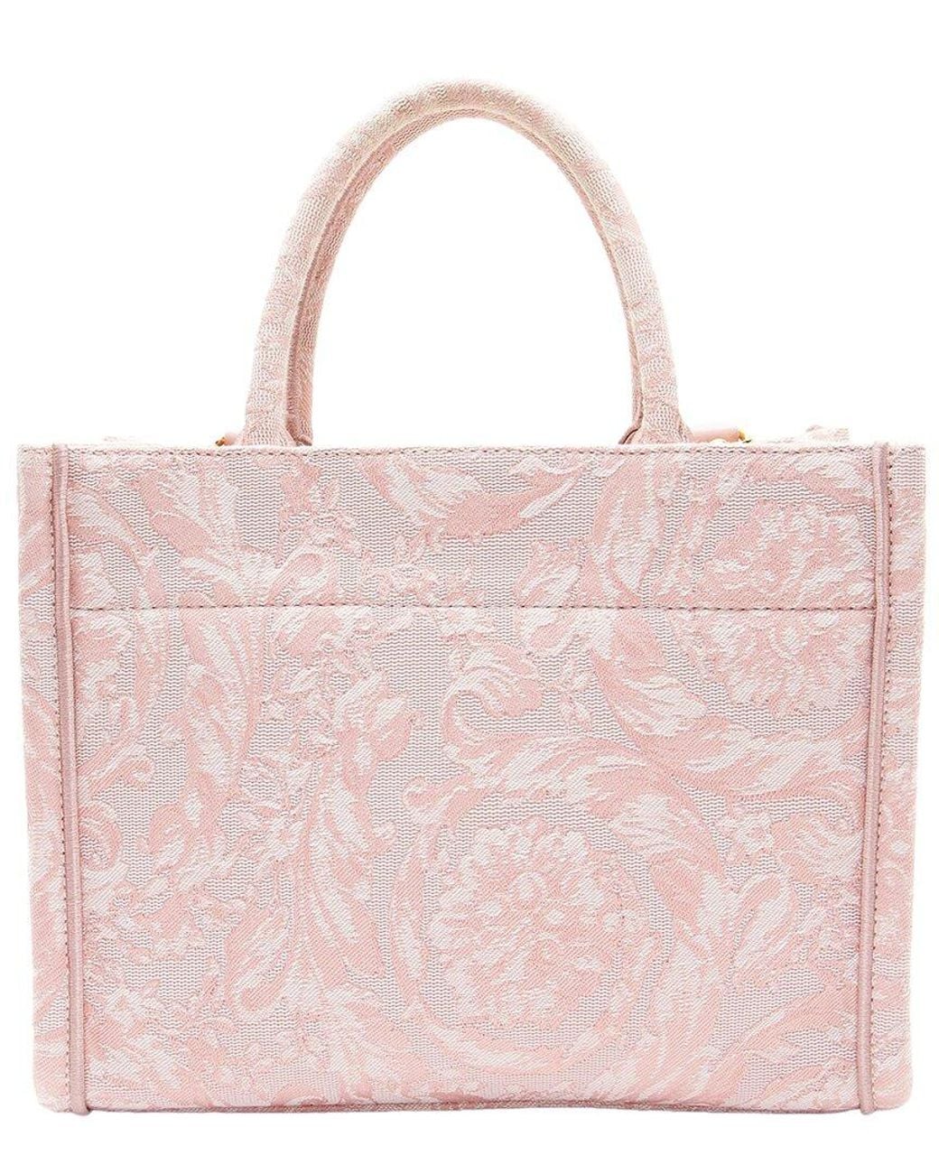 Versace Pink Canvas Barocco Athena Small Tote (authentic Pre-loved)