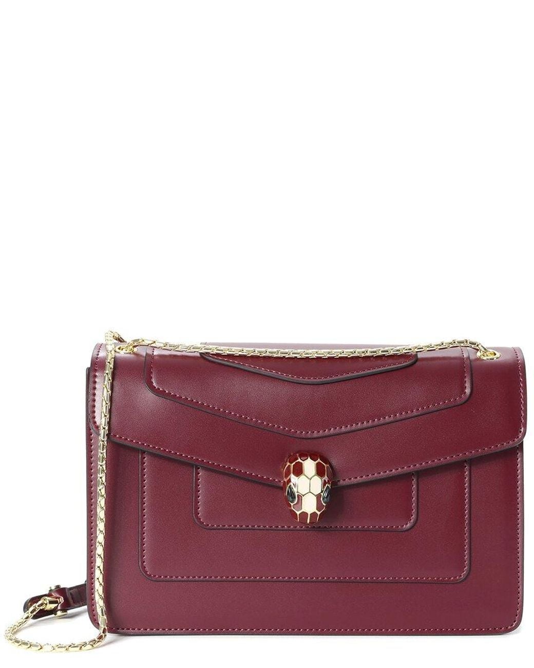 Tiffany & Fred Paris Purple Smooth Leather Shoulder Bag