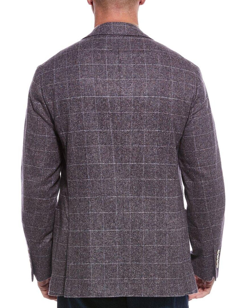 Brunello Cucinelli Blue Silk & Wool-blend Blazer for men