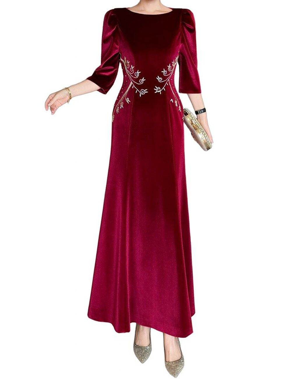 BRC By BURRYCO Red Embellished Maxi Dress
