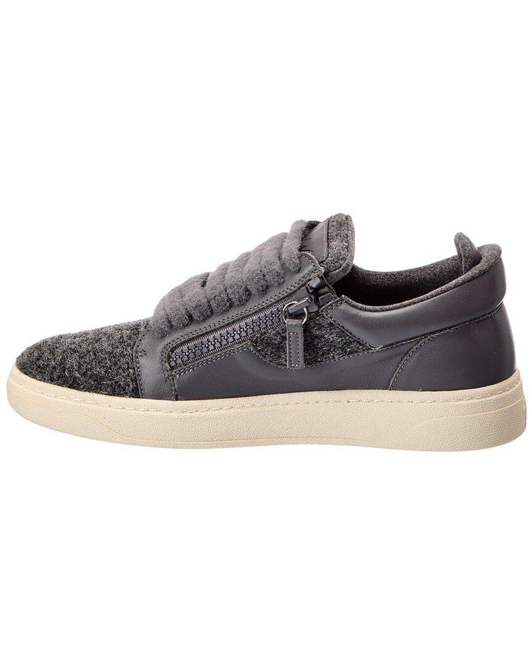 Giuseppe Zanotti Gray Gz/94 Wool & Leather Sneaker for men