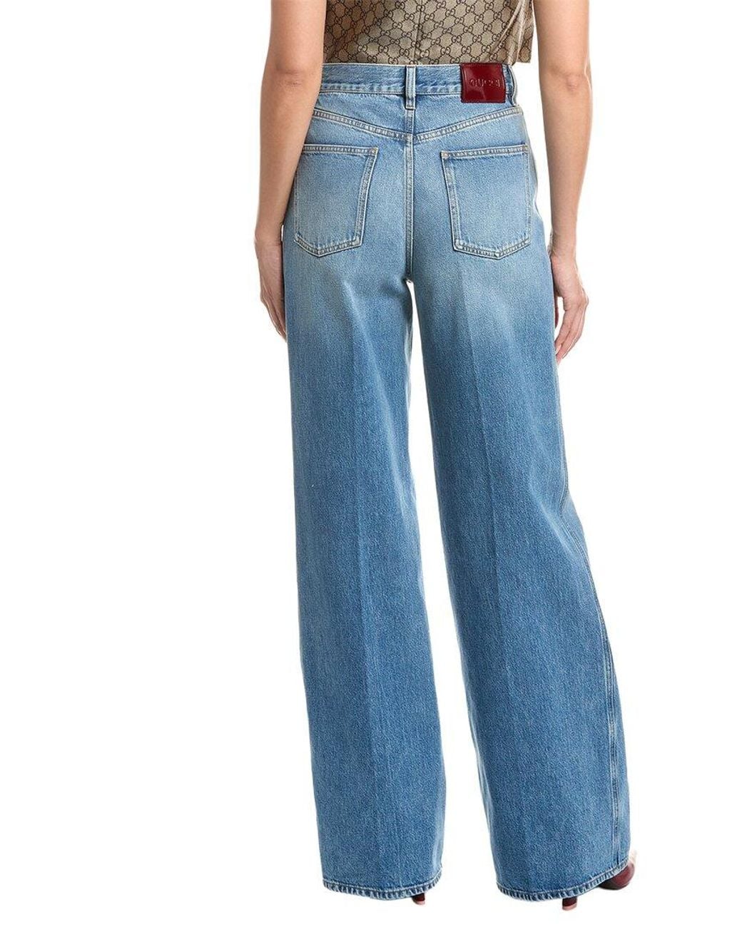 Gucci Blue Wide Leg Jean