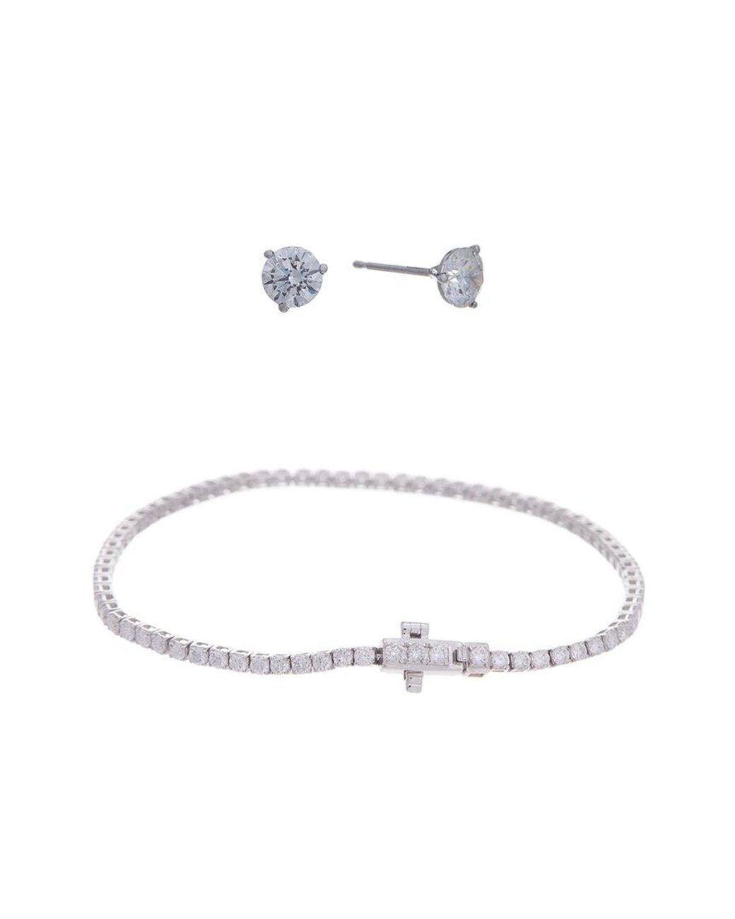 Lab Grown Diamonds White 14K 4.00 Ct. Tw. Lab-Grown Diamond Studs & Bracelet Set