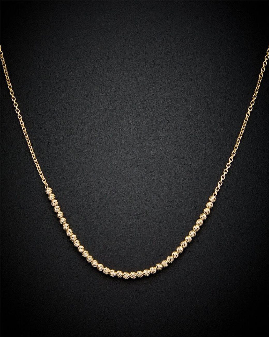 Italian Gold Black 14k Adjustable Necklace