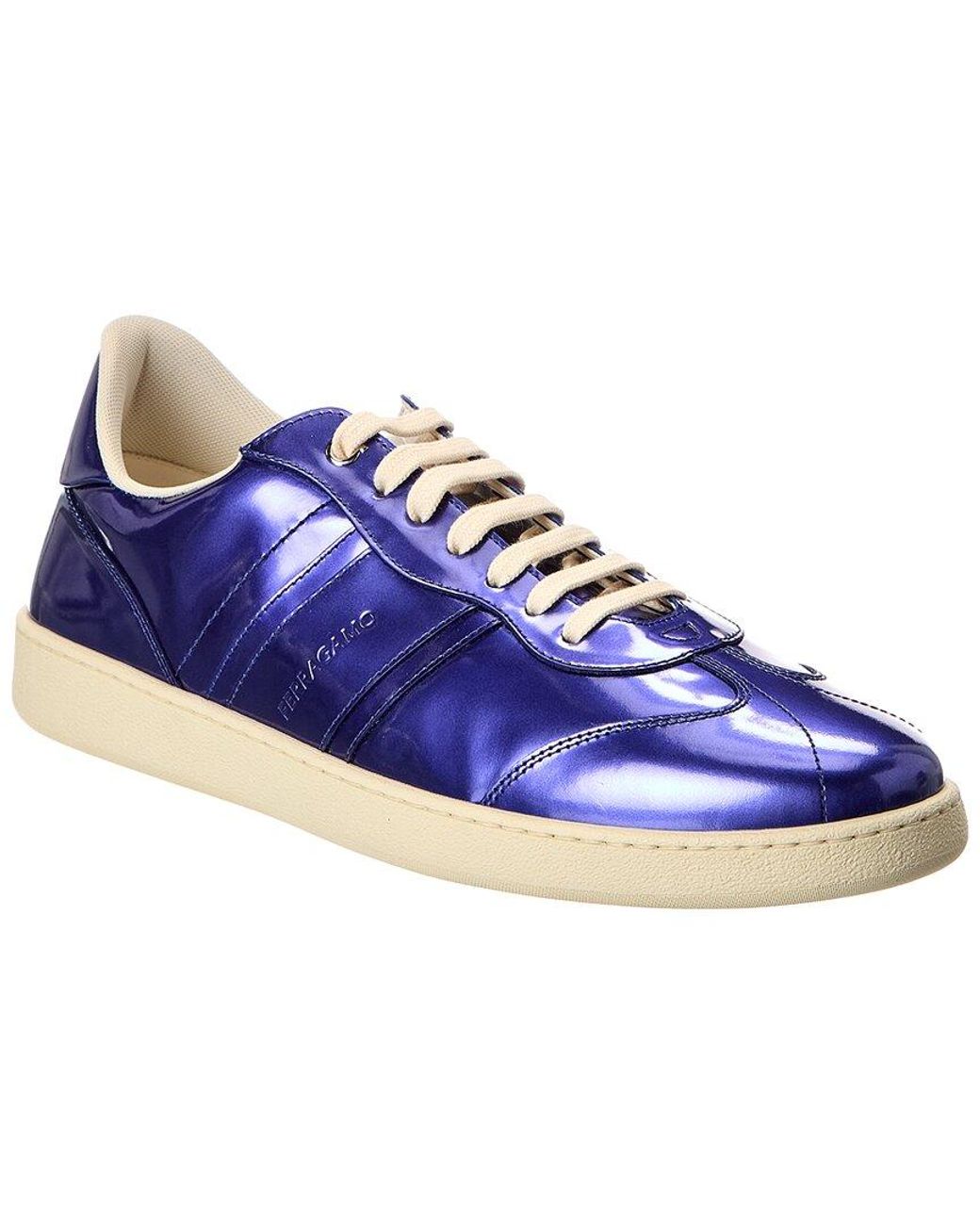 Ferragamo Blue Achille 1 Leather Sneaker for men